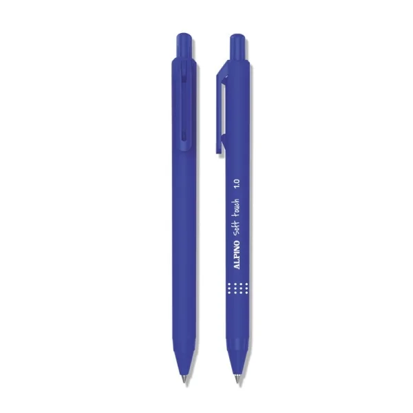 Alpino Soft Touch Boligrafo Retractil - Punta 1mm - Tacto Suave - Tinta Azul - Color Azul · Pack de 24 uds.