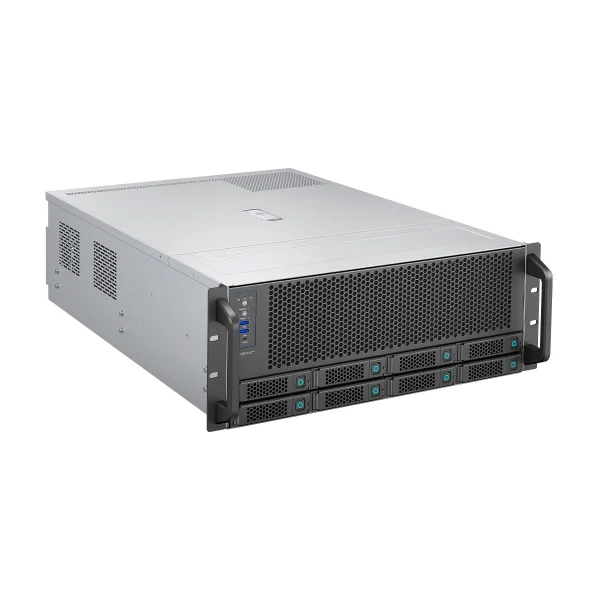 Unykach Servidor Rack 4U 8 Bahias Hot Swap HSW4U6508 - Tamaños de Disco Soportados 2.5", 3.5" - Placas Base Compatibles EEB, CEB, ATX, MicroATX - USB-A 3.0 y USB-C 3.2 - 3 Ventiladores Incluidos