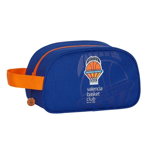 Safta Valencia Basket Neceser de 5L - Cremallera - Asa Lateral - Adapatable a Carro - 260x120x150mm - Color Azul Oscuro