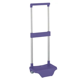 Safta Carro Portamochilas - Sujecion Universal - Material Resistente - Ruedas de PVC - Modelo Patentado - 26x10x34cm - Color Violeta