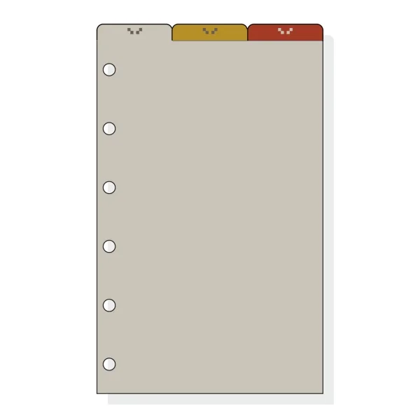 Finocam C262 Separadores Superiores para Agendas Classic - 3 Solapas - Formato 602 - 75x130x2mm - PVC - Color Marron