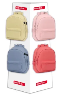 Safta Basics - 8 Ganchos - 16 Mochilas Incluidas - Carton Reciclado - 42x160x42cm - Colores Surtidos