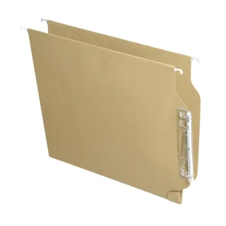 Fade Aku Carpeta Colgante - Formato A4 - Lomo en V - Visor Lateral con Efecto Lupa - Varilla Metalica - Certificado Ecologico Blue Angel - Color Marron · Pack de 25 uds.