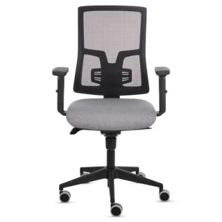 Fellowes Eleganza Silla de Oficina - Respaldo de Malla Transpirable Ajustable en Altura - Soporte Lumbar Ajustable - Reposabrazos Acolchados 2D - Ajuste por Elevacion de Gas - Tejido Ignifug