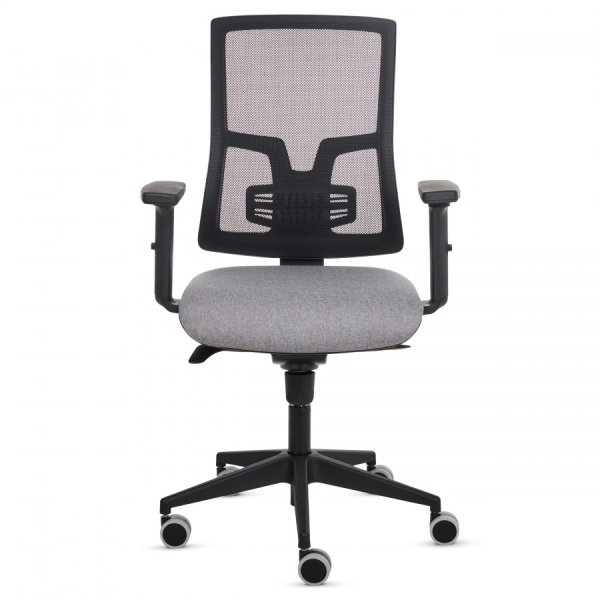 Fellowes Eleganza Silla de Oficina - Respaldo de Malla Transpirable Ajustable en Altura - Soporte Lumbar Ajustable - Reposabrazos Acolchados 2D - Ajuste por Elevacion de Gas - Tejido Ignifug