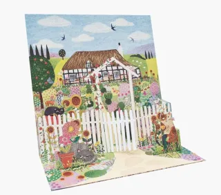 Pictura Tarjeta 3D Pop-Up - 16x16cm - Tematica Casa de Campo - Embolsada Individualmente - Incluye Sobre Blanco - Papel con Certificacion FSC
