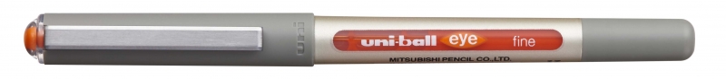 Uni-ball Eye Fine UB-157 Boligrafo de Tinta Liquida - Punta de Bola 0.7mm - Tinta Resistente al Agua y Luz - Sistema de Control de Tinta - Color Naranja · Pack de 12 uds.