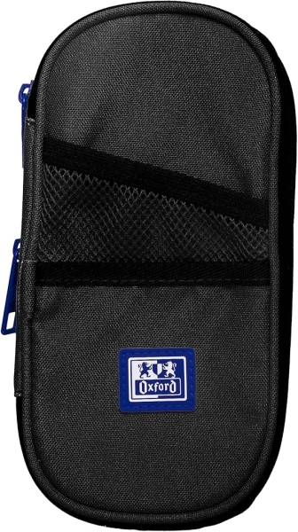 Oxford B-Max Estuche Portatodo Expandible - 1 Compartimento de Gran Capacidad - 2 Bolsillos Exteriores - Fabricado en Material Reciclado - Color Negro