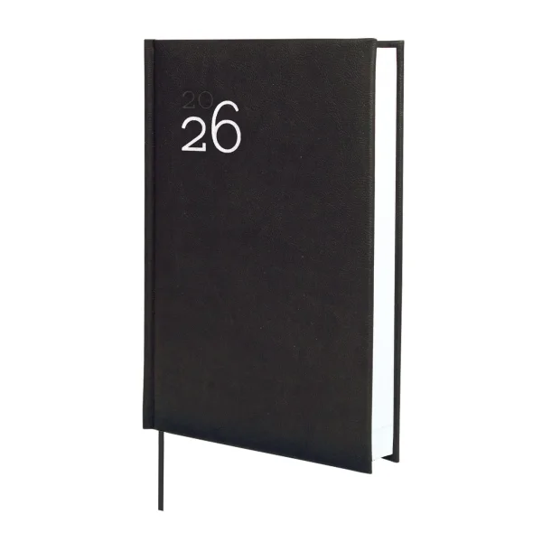 Finocam Dynamic Milano Agenda Profesional en Catalan - Anual 2026 - Tapa Dura Acolchada - Formato Y10 - 143x29x210mm - 1 Dia por Pagina - Color Negro
