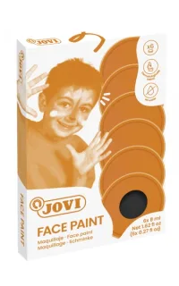 Jovi Estuche de 6 Botes 8ml Maquillaje Crema - Hipoalergenico - Base Grasa - Facil Aplicacion - Gran Cubricion - Mezclables - sin Parabenos - Facil de Retirar - Color Negro