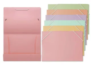Bismark Carpeta con Solapas A5 - Polipropileno - Cierre de Gomas - Colores Pastel Surtidos · Pack de 6 uds.