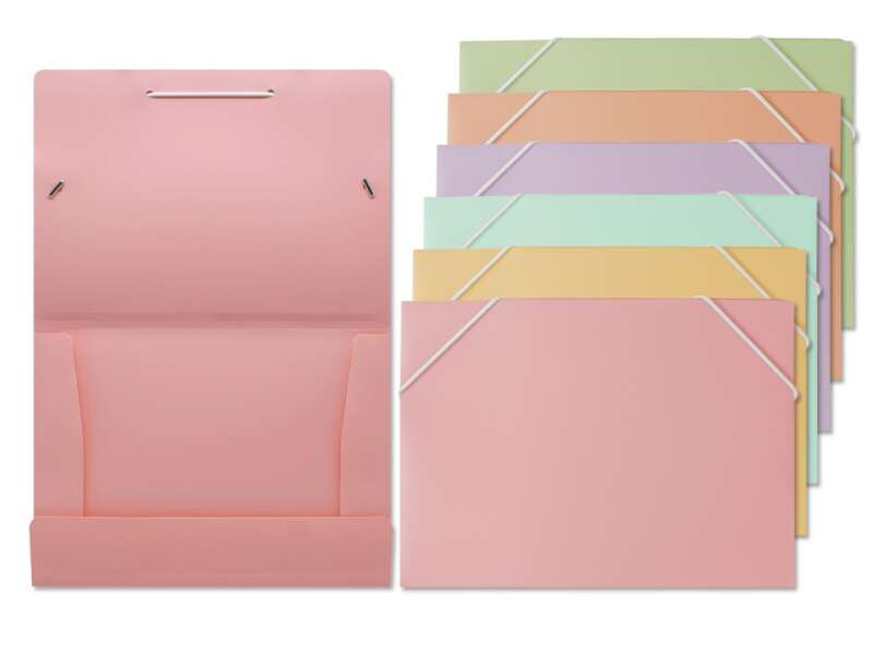 Bismark Carpeta con Solapas A5 - Polipropileno - Cierre de Gomas - Colores Pastel Surtidos · Pack de 6 uds.