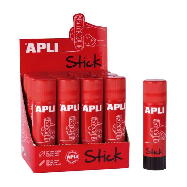 Apli Barra de Pegamento 40g - Secado Instantaneo - No Arruga o Humedece el Papel - No Toxica - Apto para Uso Escolar · Pack de 12 uds.