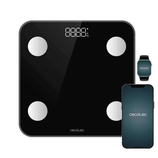 Cecotec Surface Precision Smart Bascula Corporal - Capacidad hasta 180kg - Autoencendido y Autoapagado - Medicion Precisa - Compacto - Ahorro Energetico - Facil de Usar - Color Negro