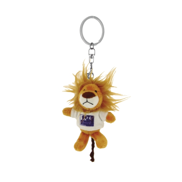 Oxford Lion Llavero con Forma de Peluche Leon - Perfecto para Regalar o Coleccionar - Color Blanco