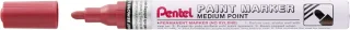 Pentel Paint Marker Marcador de Pintura - Punta Media 4.5mm - Permanente en todas las Superficies - Resistente a Luz y Agua - Cuerpo de Aluminio - Color Rojo Perla · Pack de 12 uds.