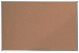 Nobo Essence Tablero de Anuncios de Corcho 900x600mm - Montaje en Esquinas - Superficie de Corcho - Marco de Aluminio Anodizado - Color Natural