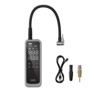 XO CZ018 Inflador de Aire Portatil - Pantalla LCD - 3 Bocas - Powerbank 5000Mah - Linterna