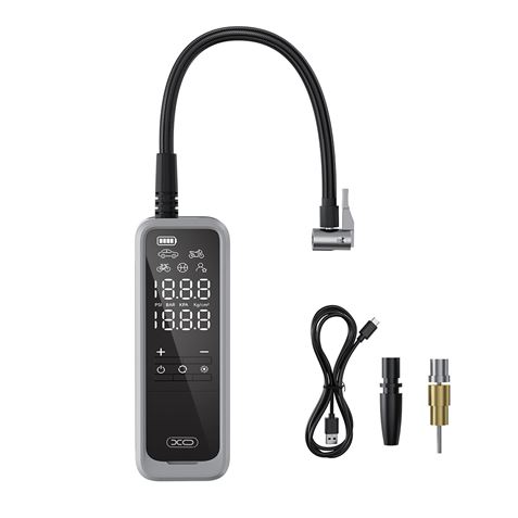 XO CZ018 Inflador de Aire Portatil - Pantalla LCD - 3 Bocas - Powerbank 5000Mah - Linterna
