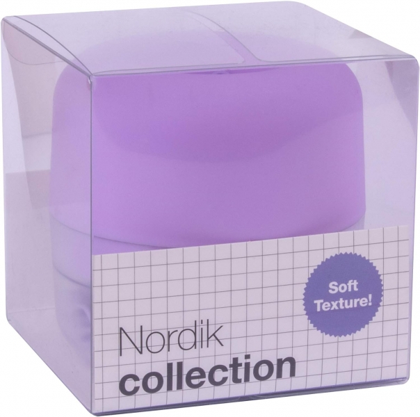 Apli Dispensador de Clips Nordik Collection - Base Translucida - Tapa Magnetica Soft Touch - Incluye 50 Clips - Ideal para Hogar, Oficina o Escuela - Color Violeta Pastel