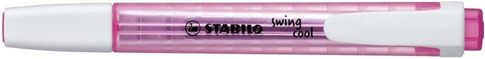 Stabilo Swing Cool Marcador Fluorescente - Cuerpo Plano - Punta Biselada - Trazo entre 1 y 4mm - Tinta con Base de Agua - Antisecado - Color Rosa · Pack de 10 uds.