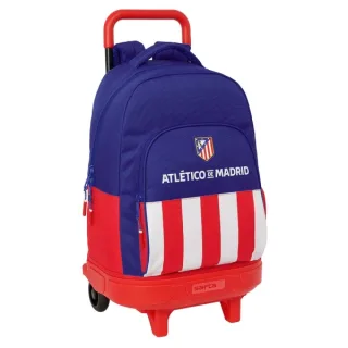 Safta Atletico de Madrid Mochila con Carro - Extraible - Bolsillo Frontal - Portabotellas - Tirador Doble - Hombreras Acolchadas - Tarjeta ID - Bandeja PVC - 33L - 330x220x450mm - Color Azul
