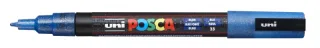 Posca PC-3ML Marcador de Pintura - Punta Conica de Poliester 0.9-1.3mm - Tinta Base al Agua - Resistente a la Luz - No Permanente - Color Azul · Pack de 6 uds.