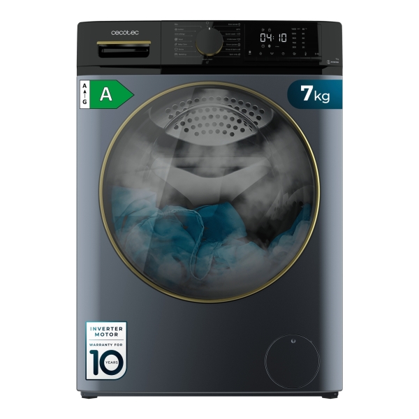 Cecotec Bolero DressCode 7610 Inverter Titanium A Lavadora de Carga Frontal - Capacidad 7kg - Velocidad 1400rpm - Motor Inverter - 15 Programas - Color Azul