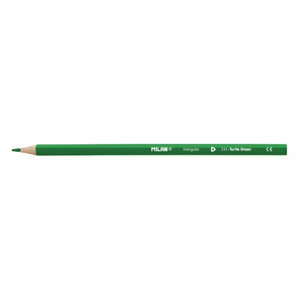 Milan Unicolor Lapices de Color Verde Oscuro - Triangular - Color Verde Oscuro · Pack de 12 uds.