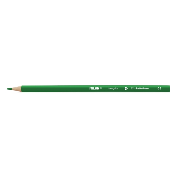 Milan Unicolor Lapices de Color Verde Oscuro - Triangular - Color Verde Oscuro · Pack de 12 uds.