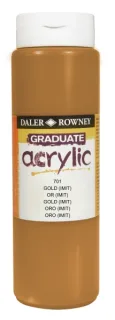 Daler Rowney Graduate Pintura Acrilica - Botella de Plastico - 500ml - Color Imitacion Oro