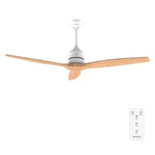 Cecotec EnergySilence Aero 5270 WhiteWood Ventilador de Techo de 3 Aspas - 40W - Diametro 52" - Temporizador - 6 Velocidades - Modo Invierno - Altura Ajustable - Aspas de Madera Clara - Colo