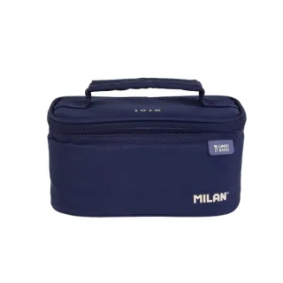 Milan Coleccion 430 Bolsa Isotermica Porta Alimentos 1,5L - Incluye 1 Recipiente para Alimentos - Interior Aislante Termico - Apertura Total - Color Azul