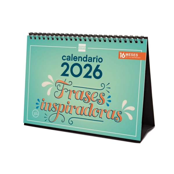 Finocam Calendario de Sobremesa - Anual 2026 - Imagenes Variadas - Espacio para Escribir - Tematica de Frases Inspiradoras