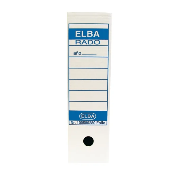 Elba Caja de Archivo Definitivo Folio Prolongado - Resistente y Duradera - Ideal para Organizar Documentos - Diseño Elegante y Funcional - Color Blanco y Azul