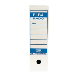 Elba Caja de Archivo Definitivo Folio Prolongado - Resistente y Duradera - Ideal para Organizar Documentos - Diseño Elegante y Funcional - Color Blanco y Azul