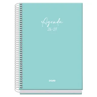 Dohe Basic Serenity Agenda Escolar 26/27 - Formato A5 - Semana Vista - Papel Offset Ahuesado 70g - Cubierta de Carton Plastificado - Espiral Metalica - Goma - 15x21x2cm - Color Verde