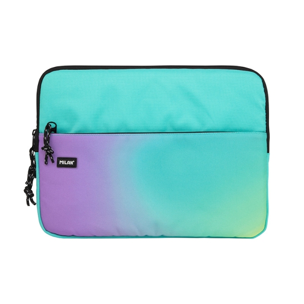 Milan Sunset Funda para Portatiles hasta 13" - Cierre de Cremallera con Tirador - Bolsillo Delantero - 34.5x26x2.5cm - Color Turquesa