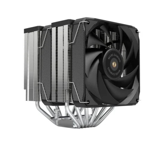 Mars Gaming MCPU-XU6 Disipador CPU - Doble torre - Ventiladores hibridos ultrasilenciosos - 6 heatpipes de cobre - HCT Ultra - Hasta 350W TDP - Negro - Color Negro