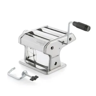 Innovagoods Frashta Maquina para Pasta - Cuerpo de Metal - Multifuncion - 3 Formas Diferentes - Grosor Regulable - Facil Limpieza - Compacto - Desmontable - 21x13.5x19.5cm - Color Plateado