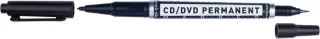 Molin Rotulador Permanente para CD, DVD - Doble Punta 0.4 y 1mm - Tinta Permanente con Base Alcohol - Color Negro · Pack de 12 uds.