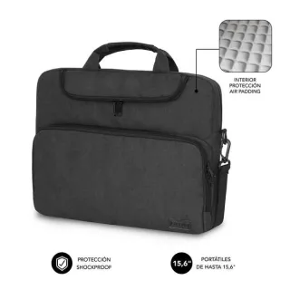 Subblim Maletin para Portatiles de hasta 15.6 Pulgadas - Proteccion Air Padding - Resistente Poliester Oxford - Repelente de Liquidos - Color Negro