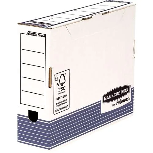 Fellowes Bankers Box Caja de Archivo Definitivo 80mm A4 - Montaje Automatico Fastfold - Carton Reciclado Certificacion FSC · Pack de 10 uds.