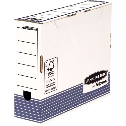 Fellowes Bankers Box Caja de Archivo Definitivo 80mm A4 - Montaje Automatico Fastfold - Carton Reciclado Certificacion FSC · Pack de 10 uds.