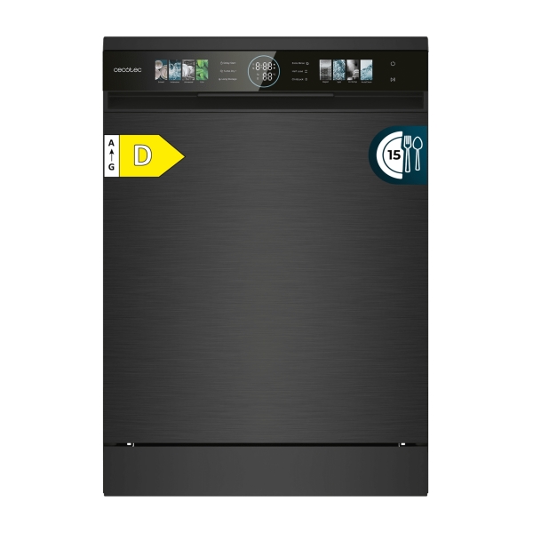 Cecotec Bolero Aguazero 6320 Dark Lavavajillas de 60cm - 15 Servicios - Modo Turbo - Pantalla XXL - 8 Programas - Inicio Programable - Color Gris Oscuro