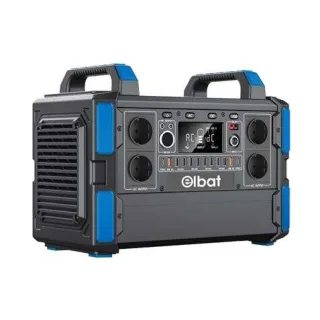 Elbat Generador de Energia Portatil - 1000W - Bateria de Litio 327.600Mah - Funcion BMS - Carga con Panel Solar - Incluye Adaptador Ac y Cargador de Coche - Puertos USB y Tipo C - Color Negr