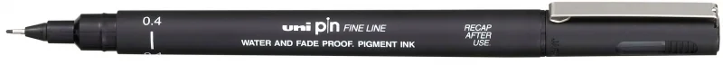 Uni-ball PIN04-200(S) Rotulador Calibrado - Punta Poliacetal 0.4mm - Tinta Pigmentada Resistente al Agua y Luz - Color Negro · Pack de 12 uds.