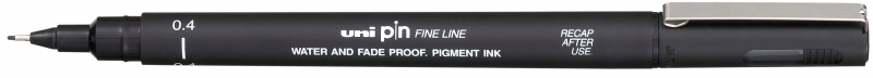 Uni-ball PIN04-200(S) Rotulador Calibrado - Punta Poliacetal 0.4mm - Tinta Pigmentada Resistente al Agua y Luz - Color Negro · Pack de 12 uds.