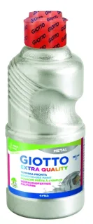 Giotto Extra Quality Metal Tempera - 250ml - Lispa para el Uso - Botella Bio Pet - Color Plata