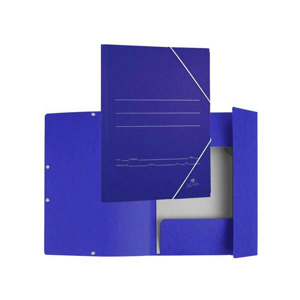 Mariola Carpeta de Carton con Solapas Folio 500gr/m2 - Medidas 34x25x1cm - Cierre con Goma Elastica - Color Azul Mate · Pack de 20 uds.
